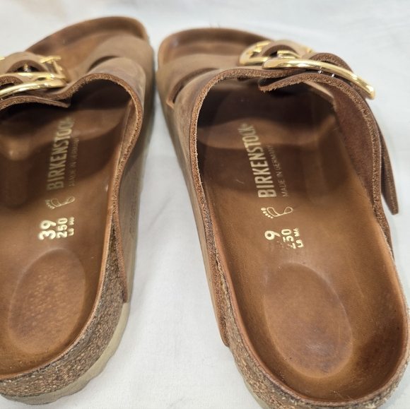 BIRKENSTOCK ARIZONA Big Buckle Women's Size 8 Brown Slide Sandals - Picture 7 of 8